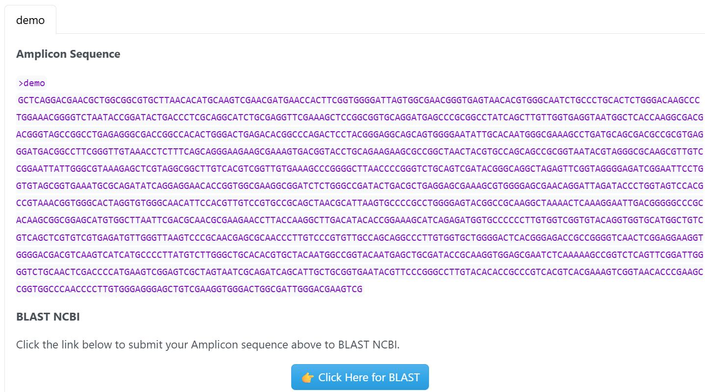Sample output — Consensus Sequence